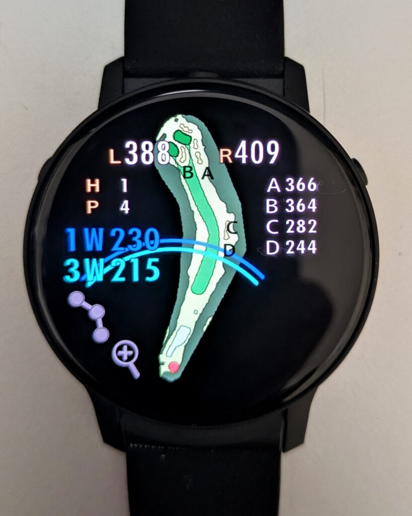 グリーンオンGS601　推奨番手表示画面